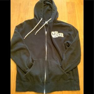 The Reggae  band “The Green” hoodie size M black with white lettering. RARE !